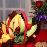 Edible fruit arrangement at birthday party