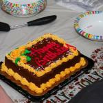 Birthday cake for Jane Baxter and Julee Burke at Broadmore Assisted Living