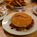 BBQ sandwich at Ridgewood BBQ near Bluff City, Tennessee