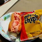 Lobster roll picnic lunch on Schooner Heron