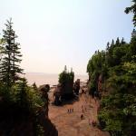 Hopewell Rocks, also called the Flower Pots, beside Bay of Fundy during low tide