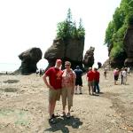 Sam and Julia walk the ocean floor at low tide at Hopewell Rocks in New Brunswick