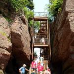 The only escape from the rising tides at Hopewell Rocks