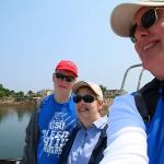 Celebrating successful whale watch cruise on Island Quest at St. Andrews by the Sea