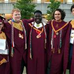 Sam with some of his Tucker HS senior VEX robotics teammates, Nick, Mamadou, Grant and James