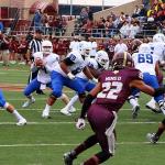 Nick Arbuckle prepares to launch a pass against Texas State, November 14, 2015