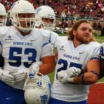 Happy Panthers leave field for halftime against Texas State, November 14, 2015