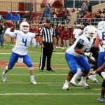 Nick Arbuckle passes against Texas State, November 14, 2015