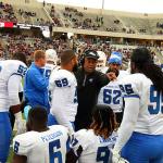 The Georgia State defensive team on the sideline after stopping a Texas State drive, November 14, 2015