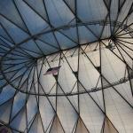 Georgia Dome roof from inside stadium during final regular season NCAA football game