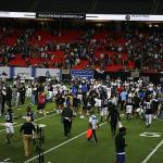 GSU celebrates 30-24 victory over Georgia Southern