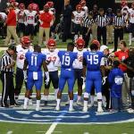 Coin toss for GSU versus Liberty football game, October 3, 2015