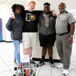 1320C RoboTigers celebrate Design Award at South Forsyth Kickoff Tournament with Coach William Hicks