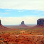 View of Monument Valley from balcony of our room at The View Hotel operated by Navajos
