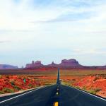 Spot where Forrest Gump stopped running on road to Monument Valley