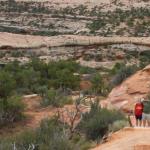 Julia and Sam hiking back from Owachomo Bridge at Natural Bridges National Monument