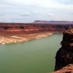 View of Hite, UT boat landing from across Lake Powell
