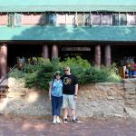 Julia and Sam at historic Bryce Canyon Lodge built by Union Pacific Railroad