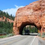Signature Utah state highway feature on road from Bryce Canyon NP to Zion NP