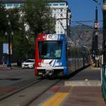 Light rail TRAX in Salt Lake City offering free rides in city center area
-, 
