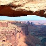 View of Washer Woman formation through Mesa Arch in Canyonl;ands NP near Moab