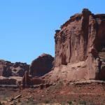 Couthouse rock formation in Arches NP near Moab