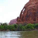 Jug Handle Arch as seen from jet boat on Colorado River