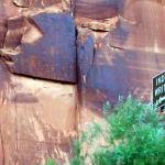 Petroglyphs or "Indian writing " as the road sign says