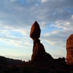 Balanced Rock at daybreak in Arches NP near Moab